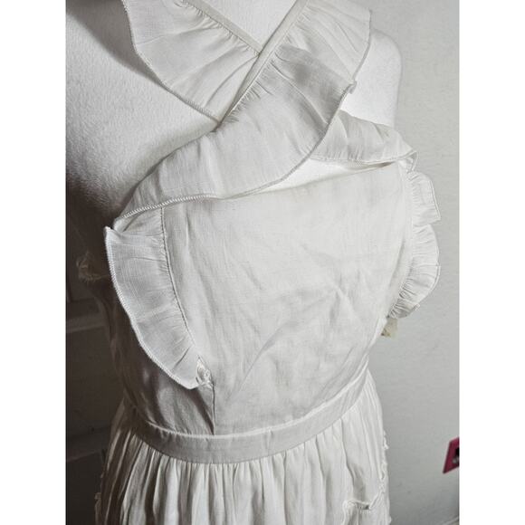 Altar'd State Medium White Ruffle Dress With Criscross Shoulders Lined Size... - Picture 2 of 12